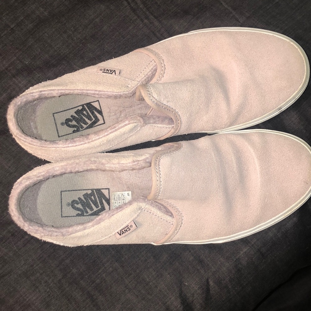 Size 10 Pink Fuzzy Vans